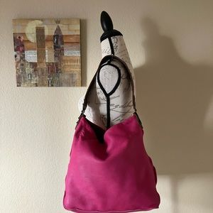 Vintage Tylie Malibu soft leather hot pink fuchsia shoulder bag